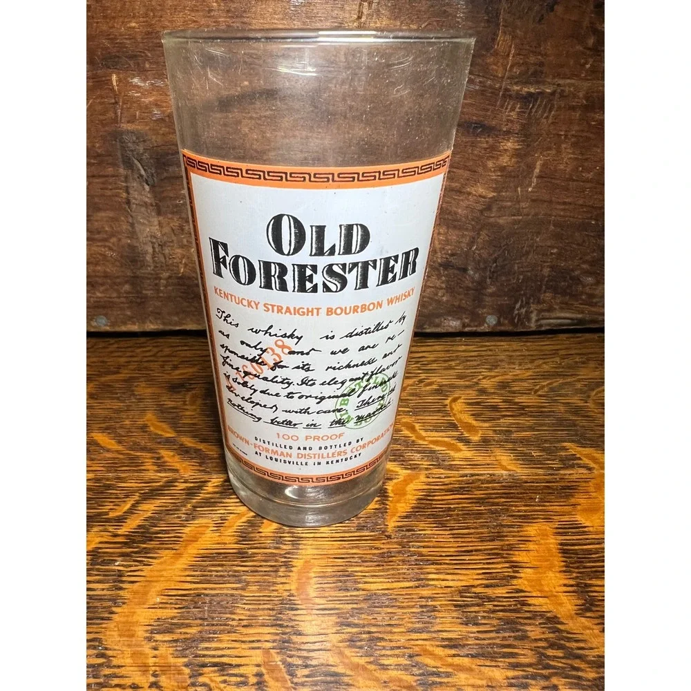 Vintage IW Harper & Old Forester Bourbon Whiskey Glasses Set of 2 France Barware